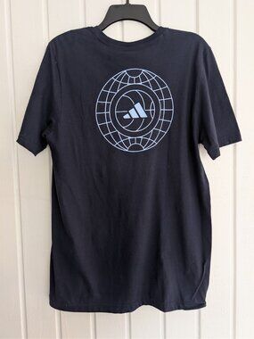 Adidas Essentials Three Stripes Single Jersey T-Shirt dark navy blue size M